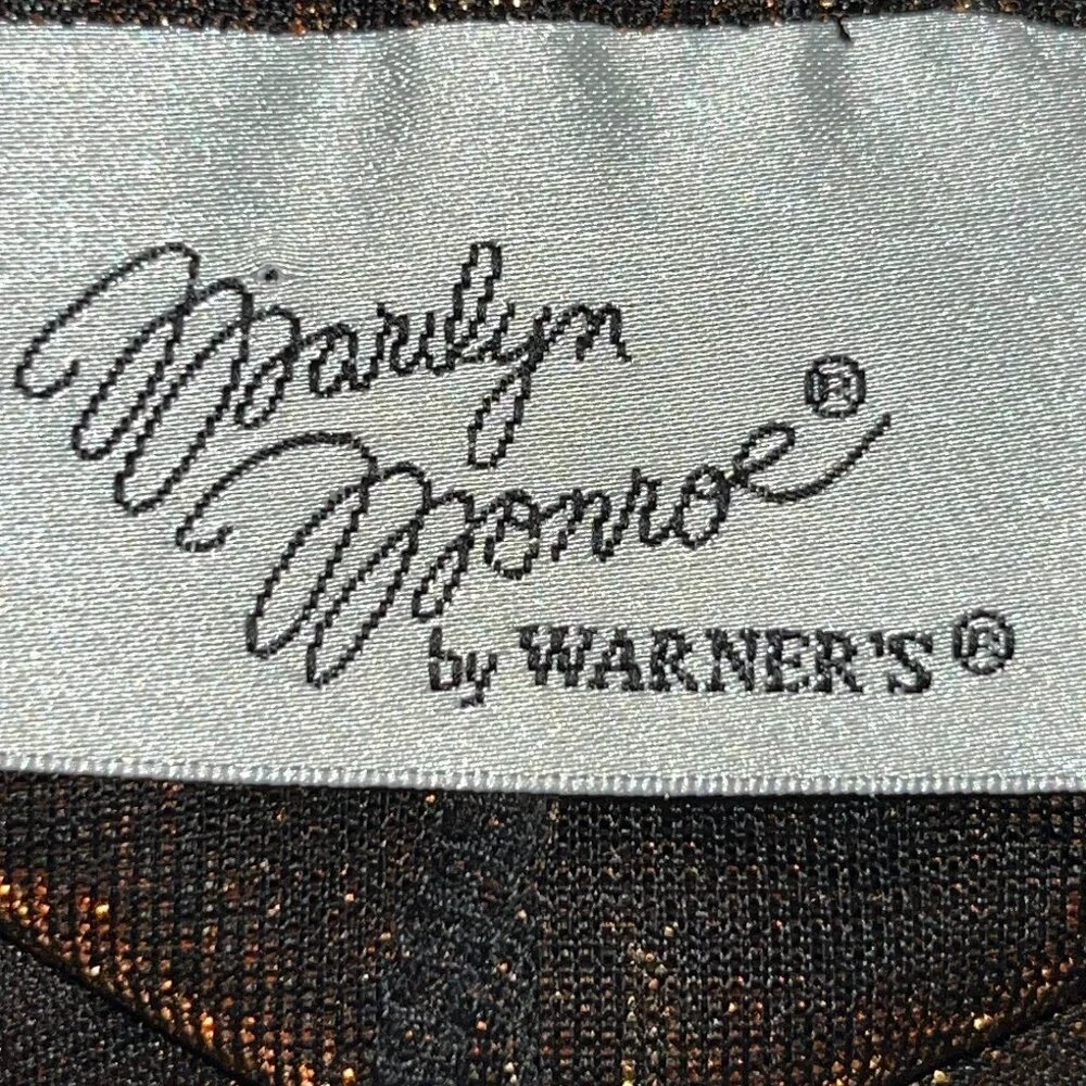 VINTAGE MARILY MONROE by WARNER'S COPPER METALLIC LONG SLIP DRESS SET  NWOT  M/L - Picture 11 of 16